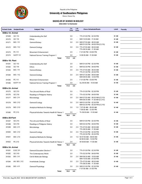 courses offered in usep tagum|COURSE OFFERINGS FOR FIRST SEMESTER, AY 2022.